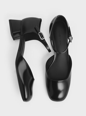 D'Orsay Ankle-Strap Pumps, Black Box, hi-res