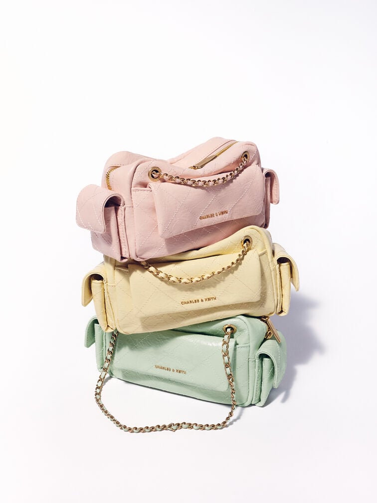 Duo Quilted Crossbody Bag, Soft Pink, hi-res