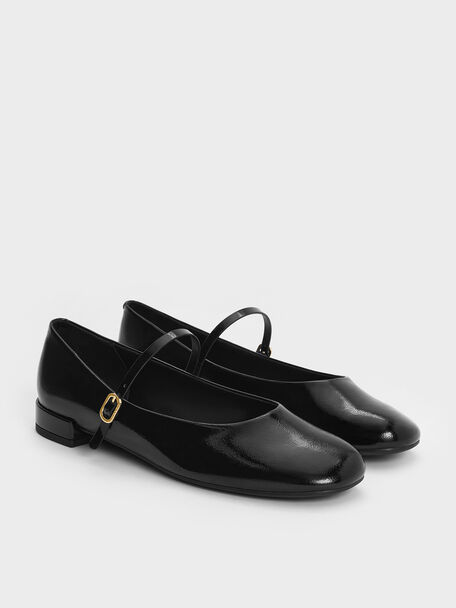 Gertrude Patent Mary Janes, Black Patent, hi-res