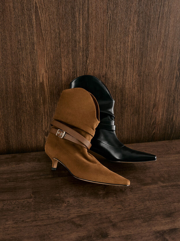 Karter Faux Suede Kitten-Heel Boots, Cognac, hi-res