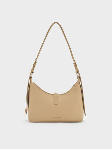 Lark Twill Grommet Belted Shoulder Bag, Toasted Sand, hi-res