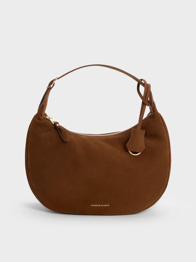 Large Vega Faux Suede Hobo Bag, , hi-res