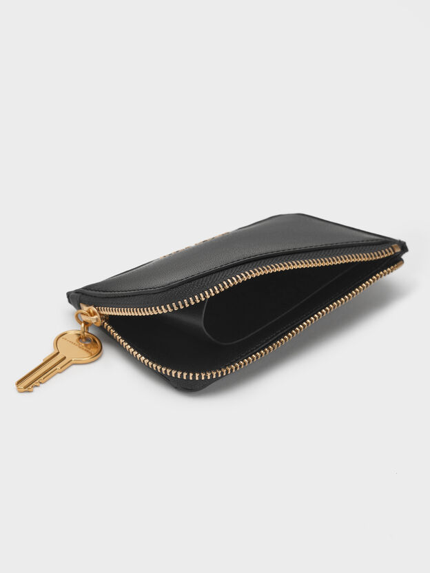 Lane Key Zip-Around Wallet, Black, hi-res