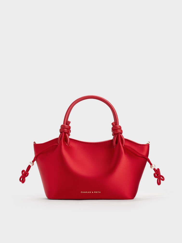 Sammie Pearl-Butterfly Knotted-Handle Tote Bag, Red, hi-res