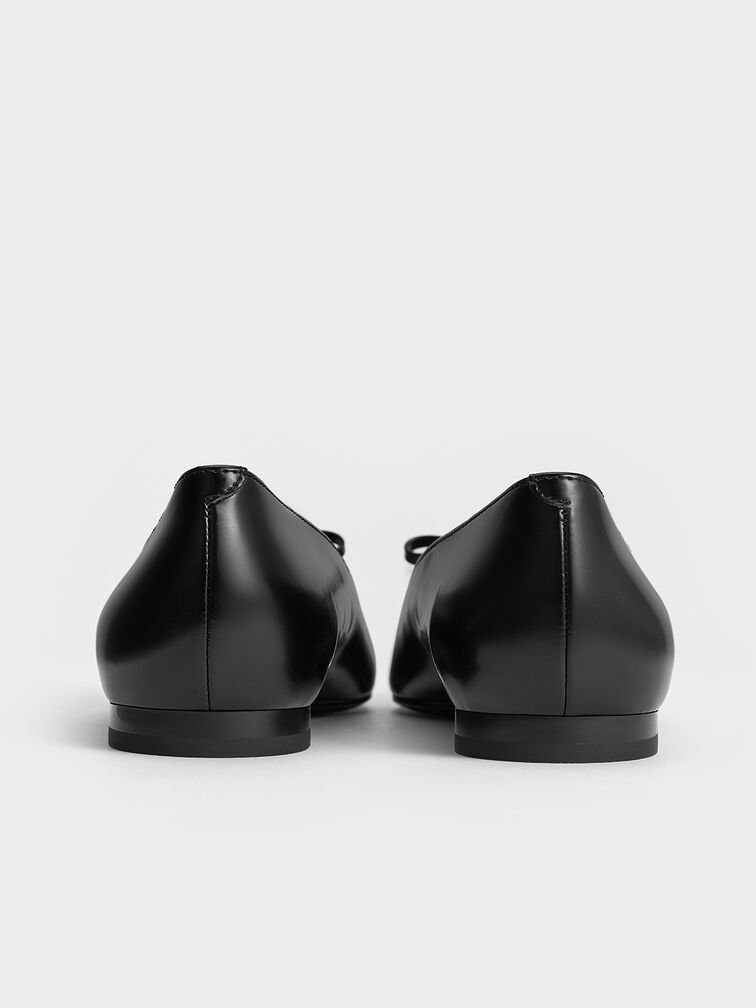 Bow Square-Toe Ballet Flats, Black Box, hi-res