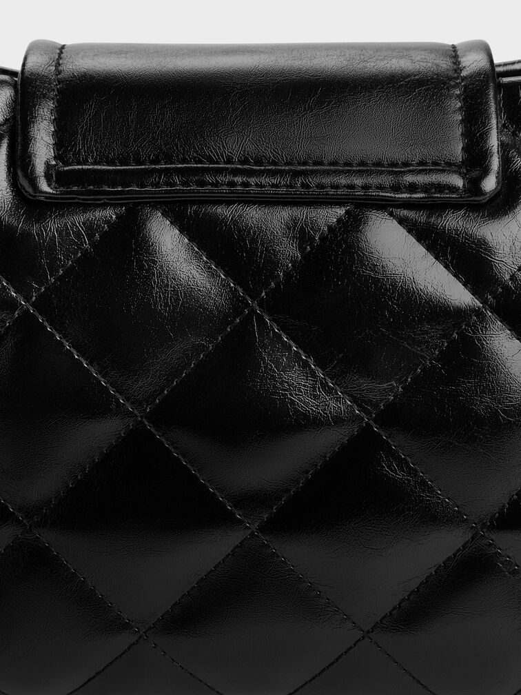 Apfra Quilted Shoulder Bag, Noir, hi-res