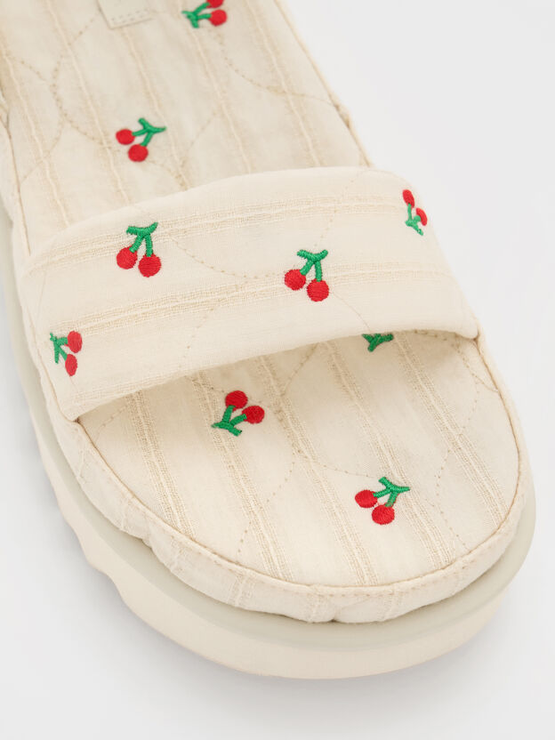 Cherry-Print Flatform Sandals, Multi, hi-res