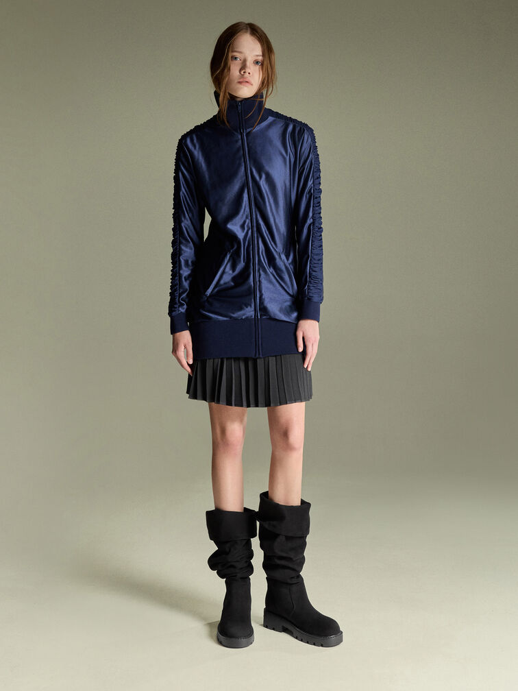 Camilla Faux Suede Thigh-High Boots, Black Textured, hi-res