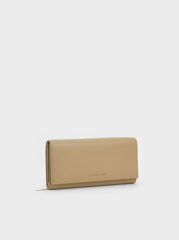 Muriel Front Flap Long Wallet, Sand, hi-res