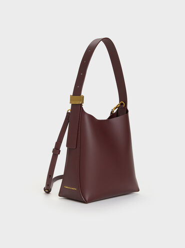 Edna Bucket Bag, Wineberry Red, hi-res