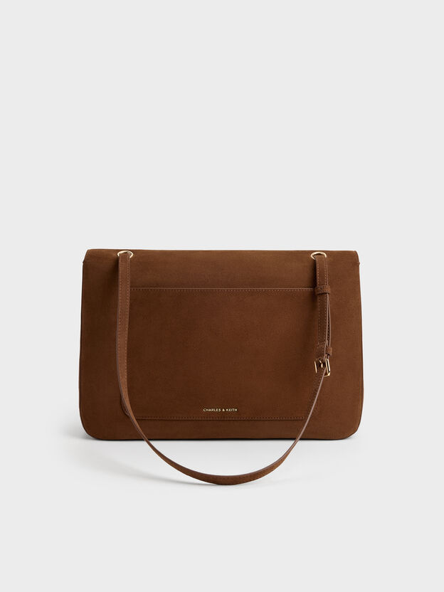Connie Quilted Shoulder Bag, Pecan Brown, hi-res