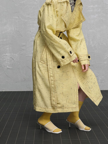 Loren Mesh Kitten-Heel Mules, White, hi-res