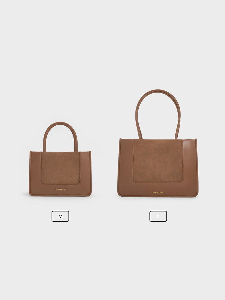 Mini Daylla Recycled Suede Tote Bag, Mocha Brown, hi-res