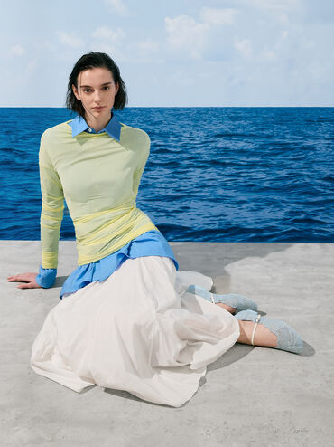 Meja Floral Mary Jane Flats, Blue, hi-res