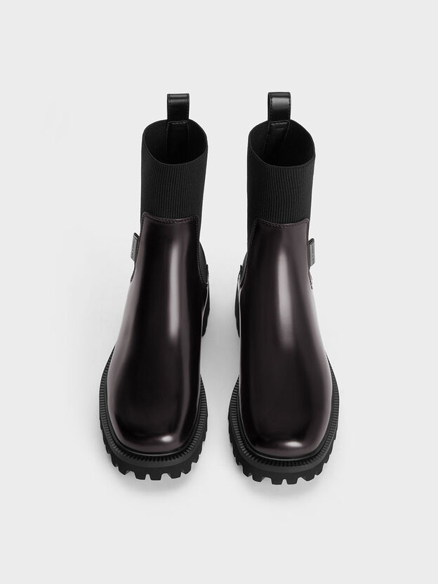 Remy Ridged-Sole Chelsea Boots, Burgundy, hi-res