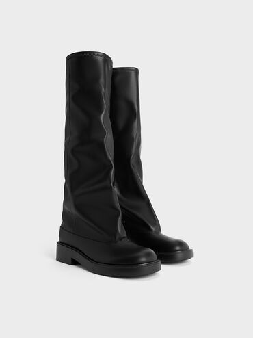 Jett Knee-High Boots, Black, hi-res