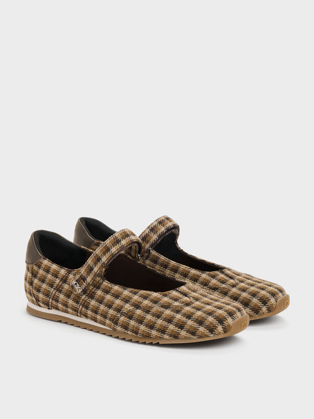 Jace Leather Checkered Mary Jane Sneakers, Multi, hi-res