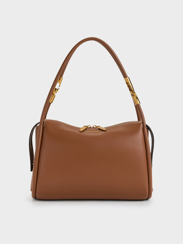 Lyla Tubular Slouchy Shoulder Bag, Chocolate, hi-res