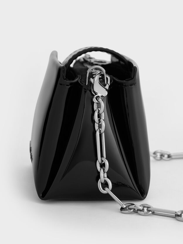 Bosie Patent Micro Bag, Noir, hi-res