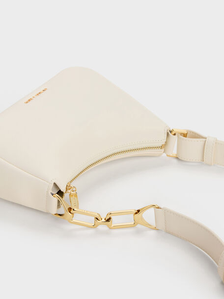 Mini Agatha Chain-Strap Shoulder Bag, Cream, hi-res
