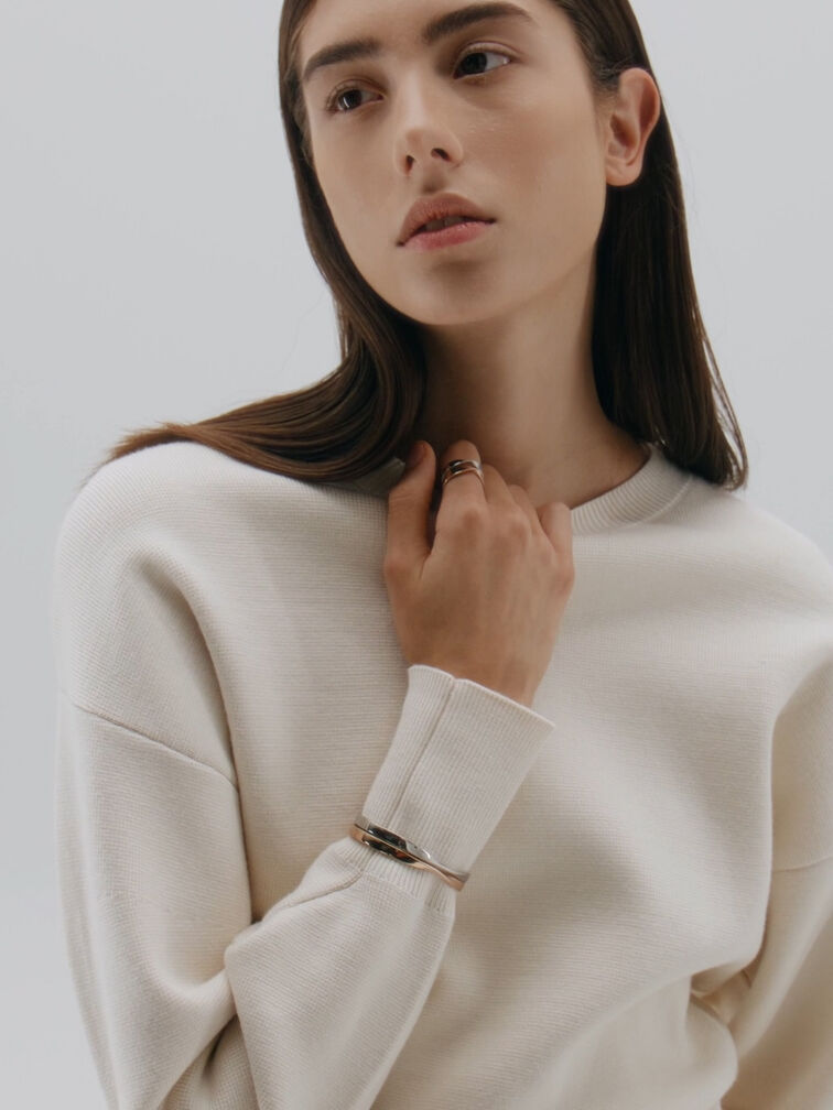 Lena Twist Bangle, Rose Gold, hi-res