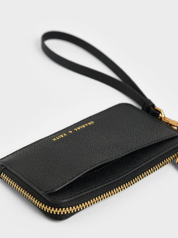 Dixie Wristlet Card Holder, Black, hi-res