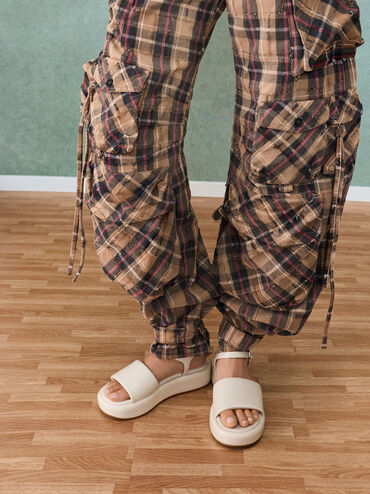 Ankle-Strap Flatform Sandals, Chalk, hi-res