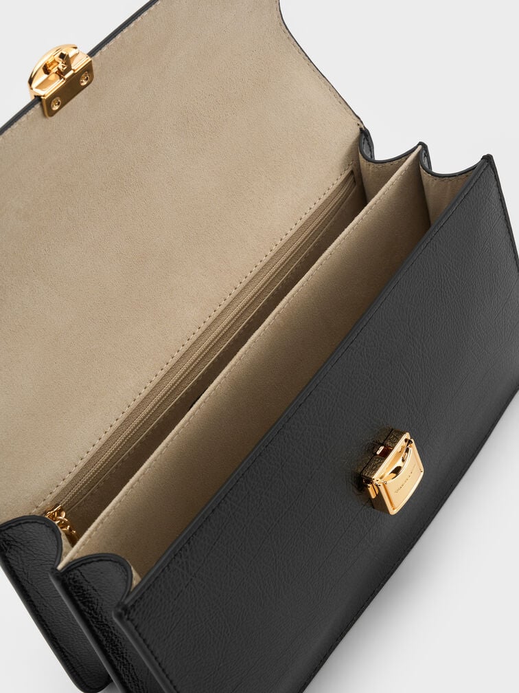 Acelynn Rope-Chain Shoulder Bag, Black, hi-res