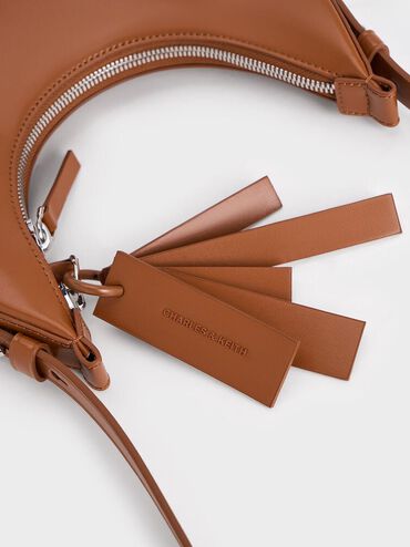 Carey Crescent Hobo Bag, Tan, hi-res