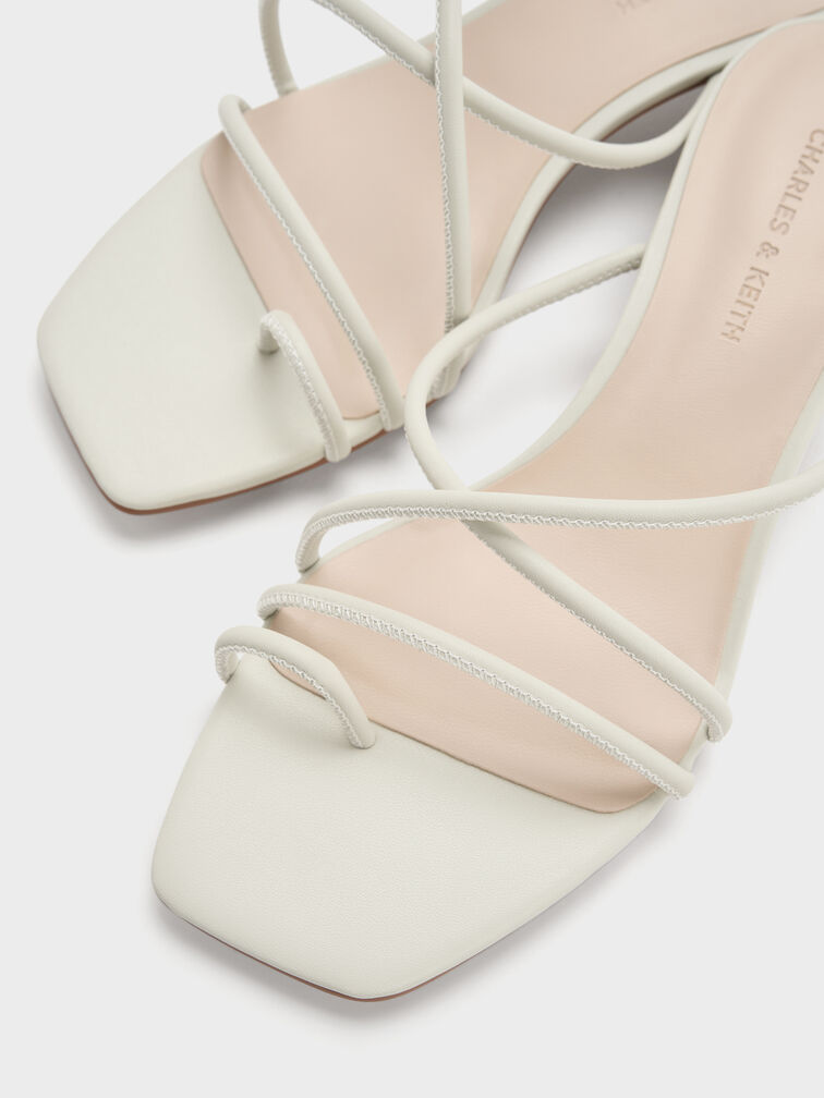 Meadow Strappy Toe Ring Sandals, White, hi-res