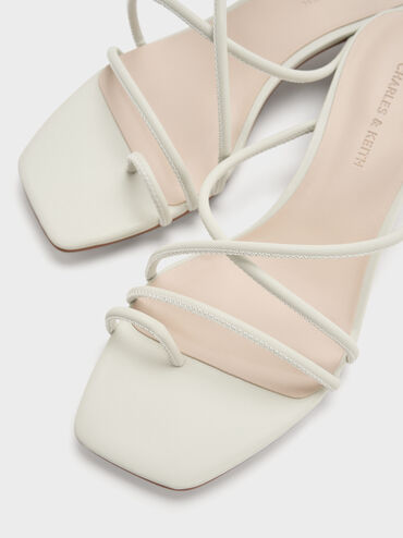 Meadow Strappy Toe Ring Sandals, White, hi-res
