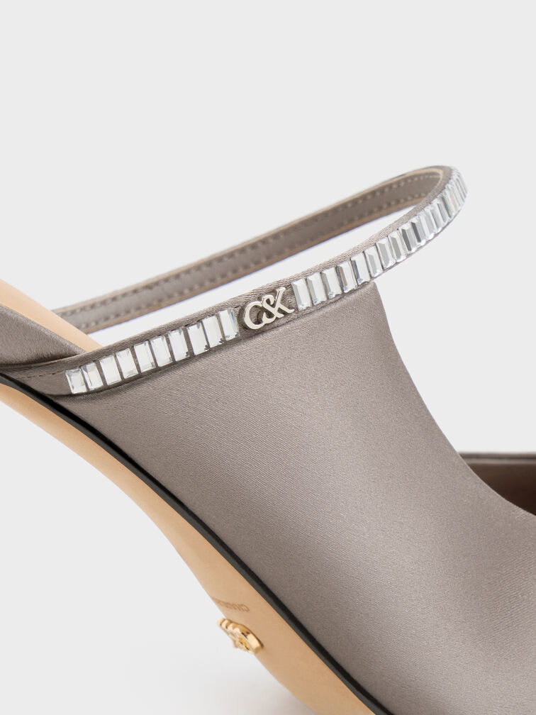Gem D'Orsay Stiletto Mules, Pewter, hi-res
