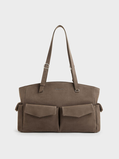 Rachel Multi-Pocket Tote Bag, Stone Grey, hi-res