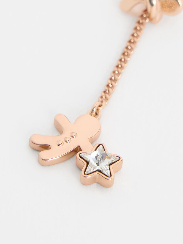 Athalia Gingerbread-Fairy Drop Earrings, Rose Gold, hi-res