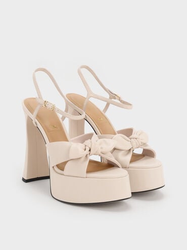 Jayce Leather Platform Sandals, Oat, hi-res