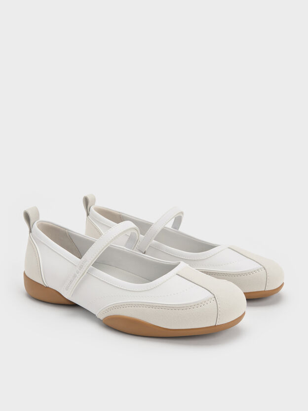 Louise Two-Tone Mary Jane Sneakers, White, hi-res