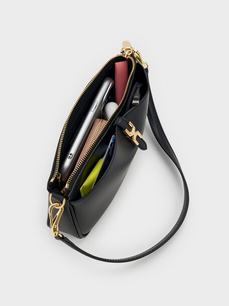 Adalyn Chain Shoulder Bag, Black, hi-res