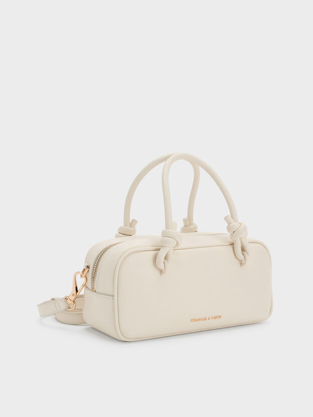 Sammie Knotted-Handle Boxy Bag, Cream, hi-res