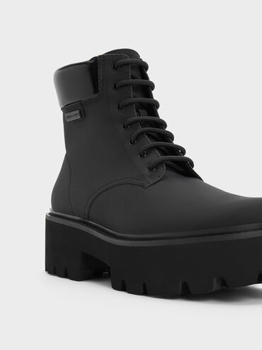 Ripley Ridged-Sole Ankle Boots, Black, hi-res