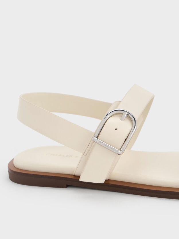 Double-Strap Slingback Sandals, Cream, hi-res