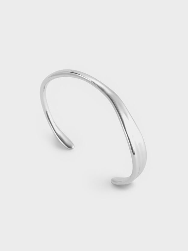 Donora Sculptural Cuff Bangle, Silver, hi-res
