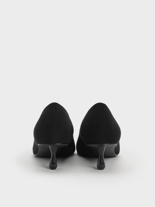 Ruthie Faux Suede Kitten Heels, Black Textured, hi-res