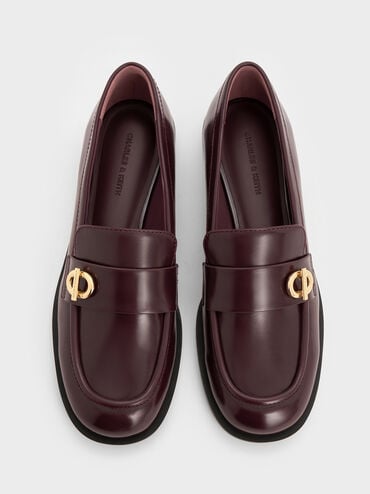 Marley Metallic-Accent Loafers, Burgundy, hi-res