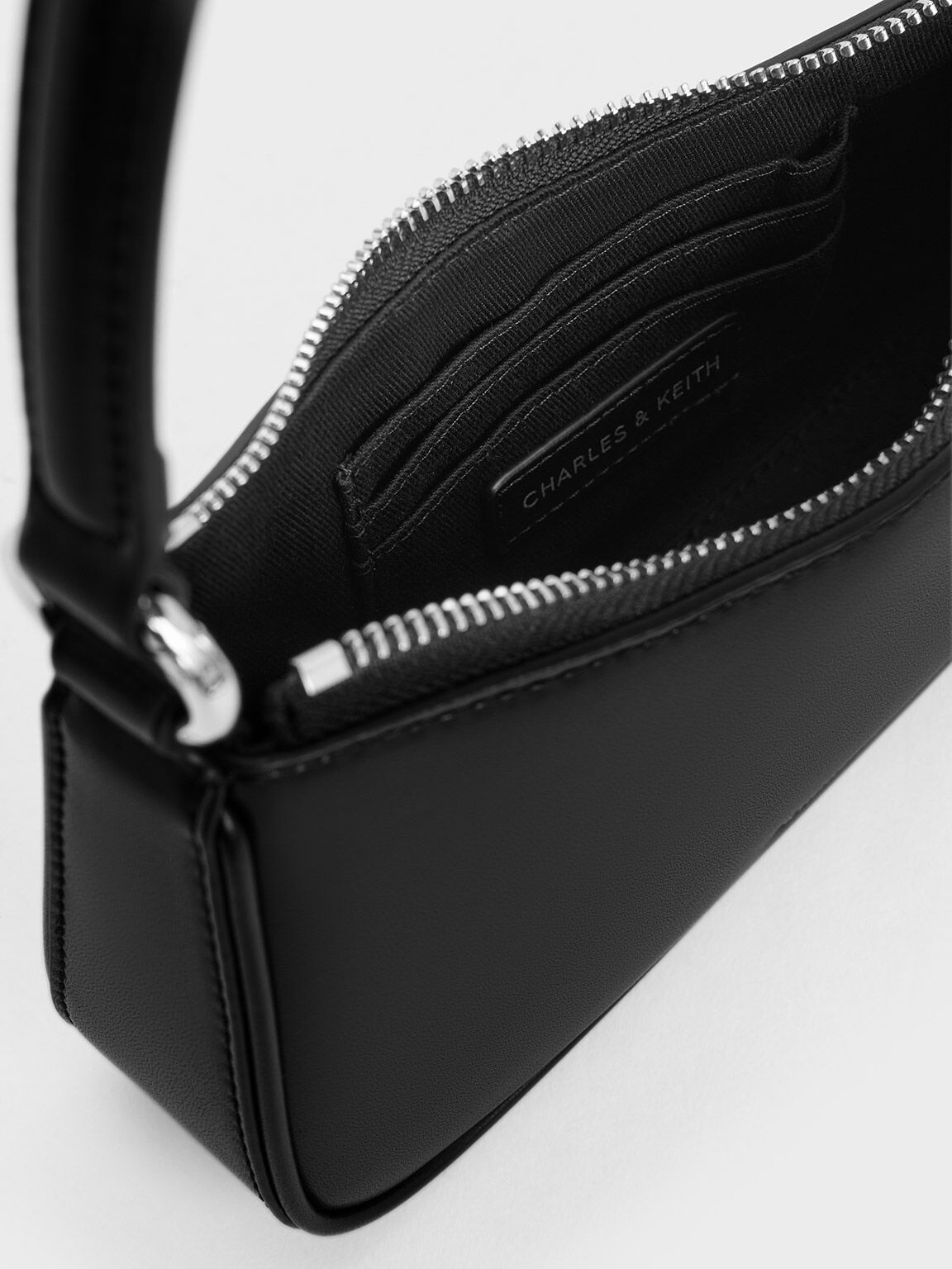 Noir Elspeth Curved Shoulder Bag - CHARLES & KEITH UK