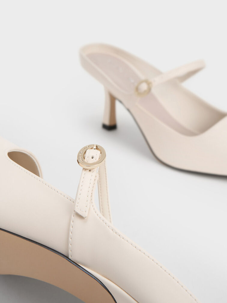 Roxane Mary Jane Heeled Mules, Chalk, hi-res