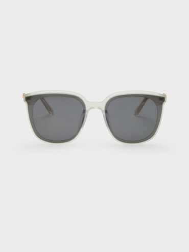 Paige Bow Square Sunglasses, Mint Green, hi-res