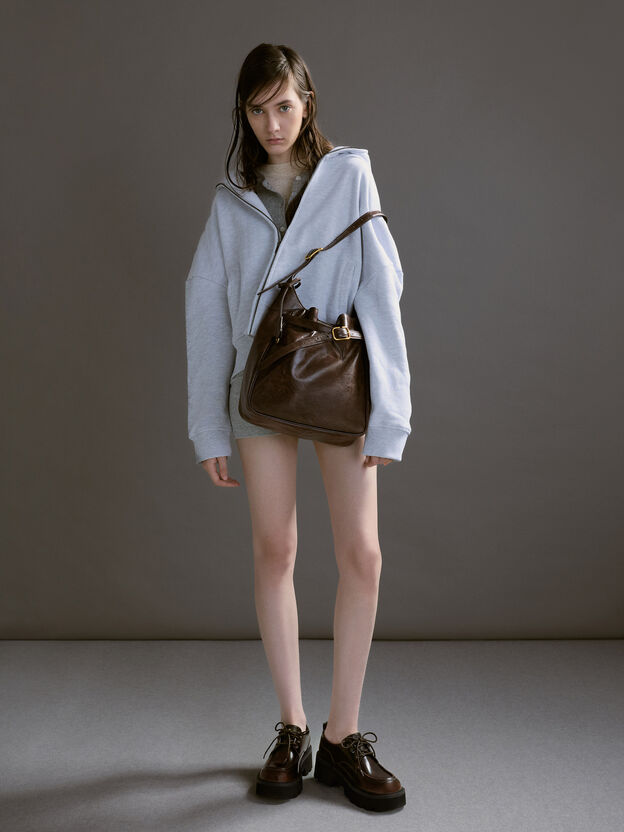 Victoria Belted Hobo Bag, Distressed Coffee, hi-res