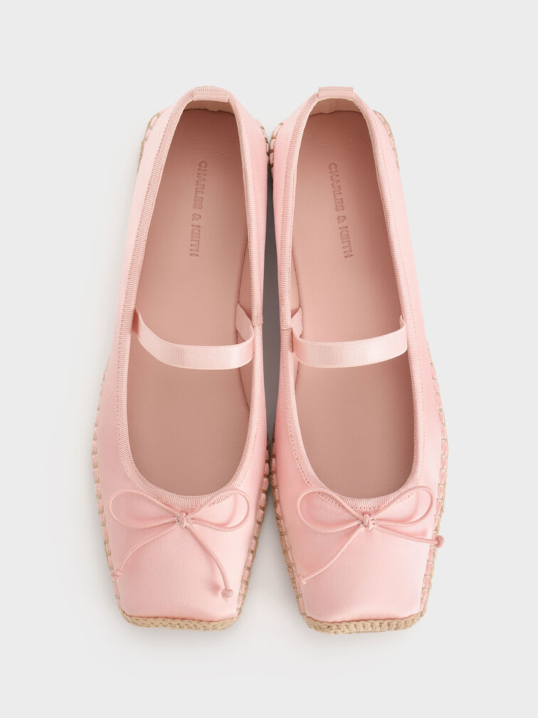 Bernadine Recycled Polyester Tie-Around Espadrille Flats, Pink, hi-res