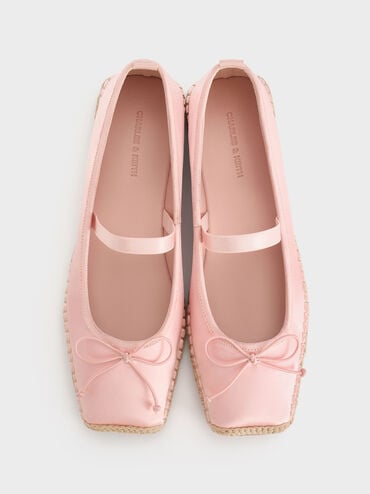 Bernadine Recycled Polyester Tie-Around Espadrille Flats, Pink, hi-res