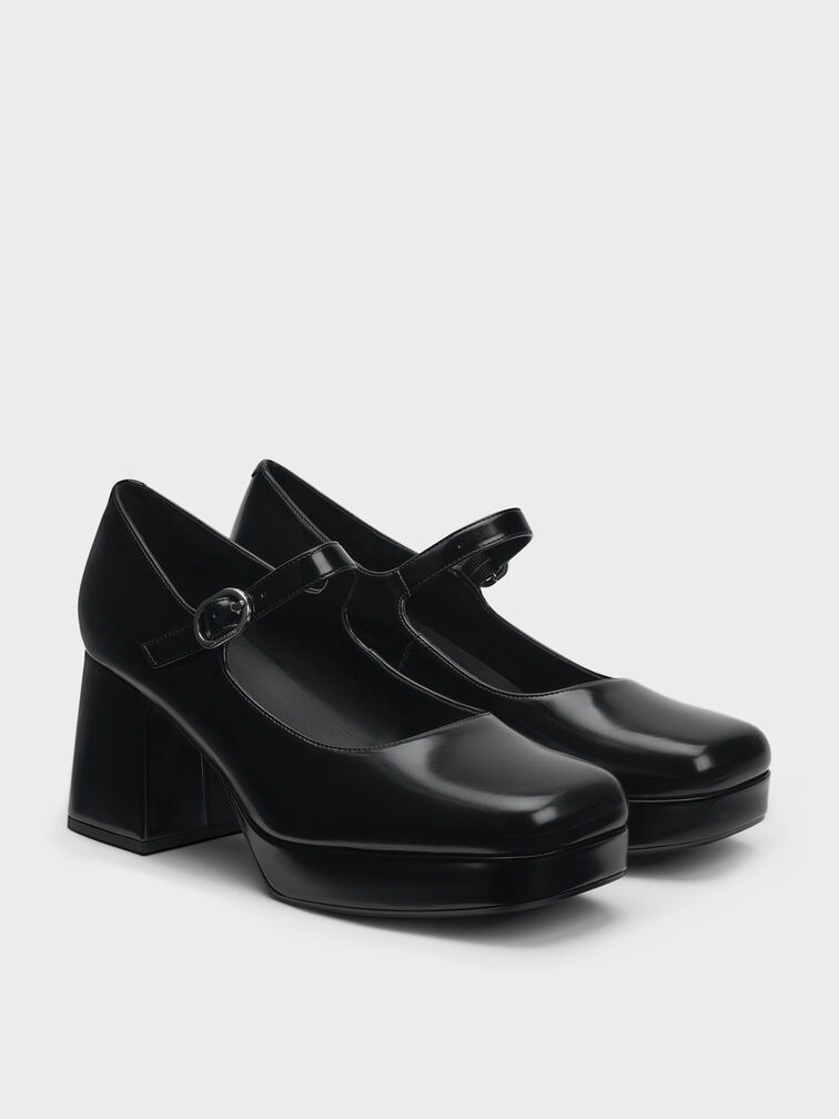 Platform Mary Jane Pumps, Black Box, hi-res
